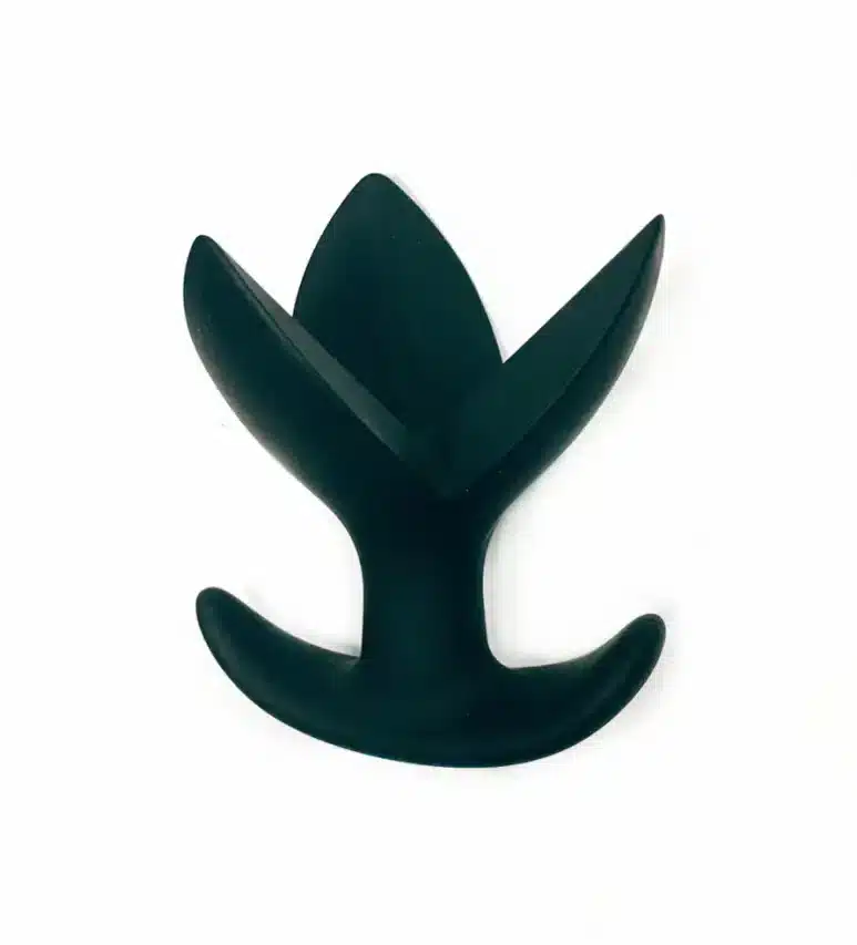 Dark green triple-forked butt plug
