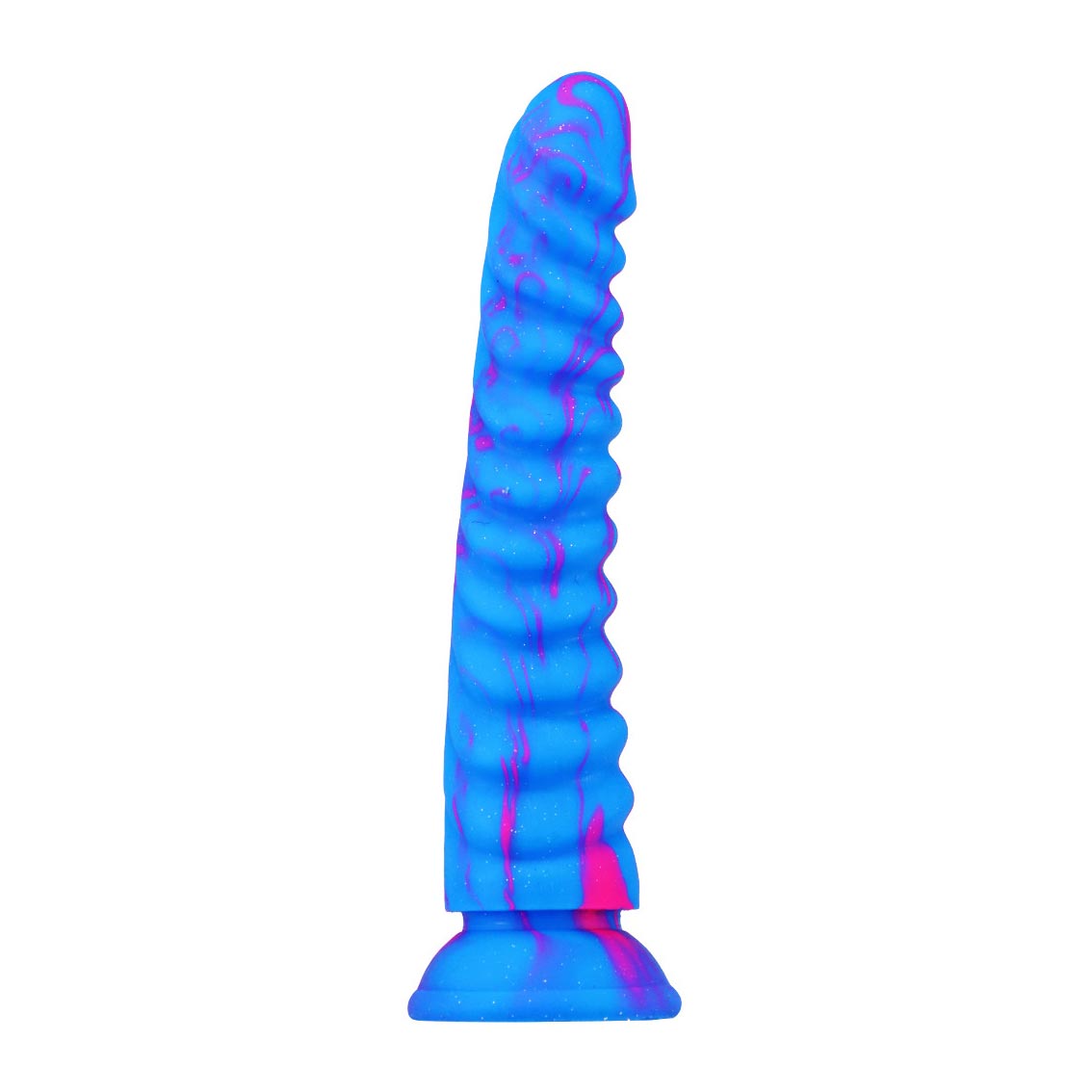 Blue liquid silicone monster ribbed dildo ALBCSGJ016