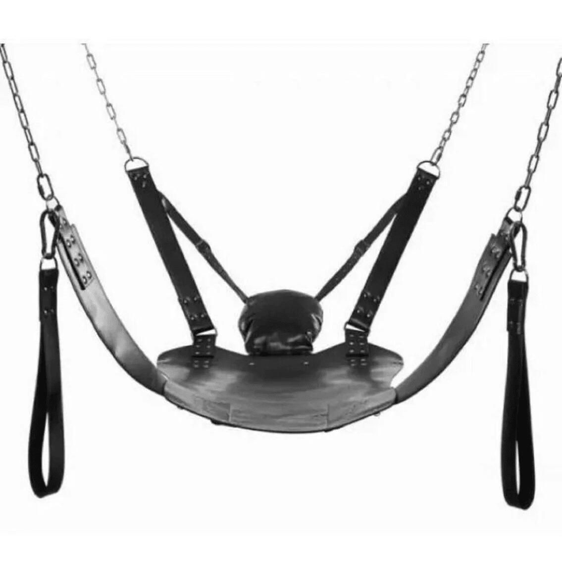 Black Leather sling heavy duty sex swing sling adult play hammock