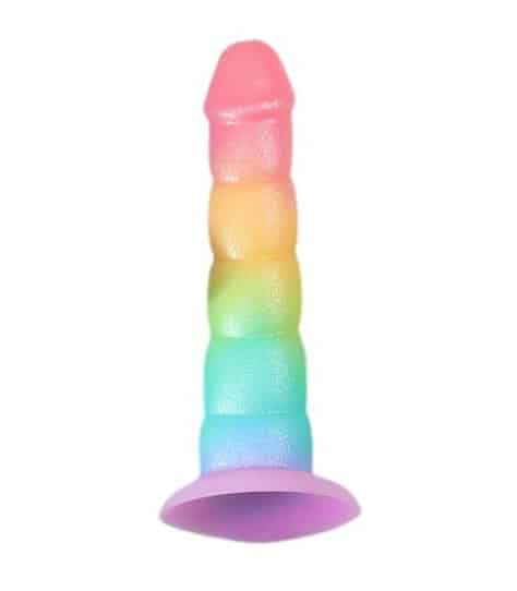 Colorful liquid silicone ribbed small dildo for anal TQ-6977465900432A