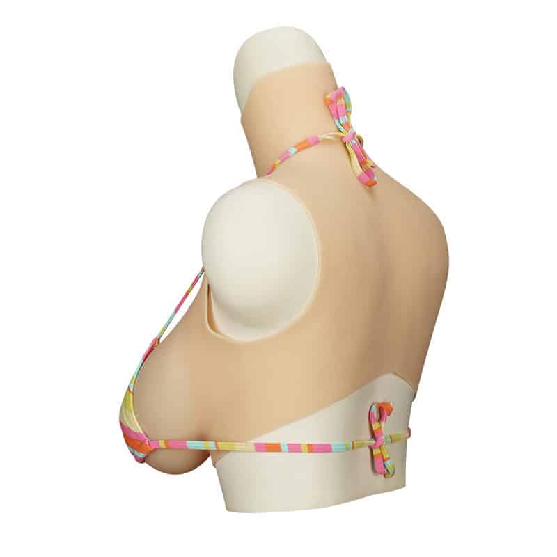 Above-Chest Silicone MTF Breast Breastplate with Cotton-Filled Breasts and Covers Up to Neck WJF-TEYR