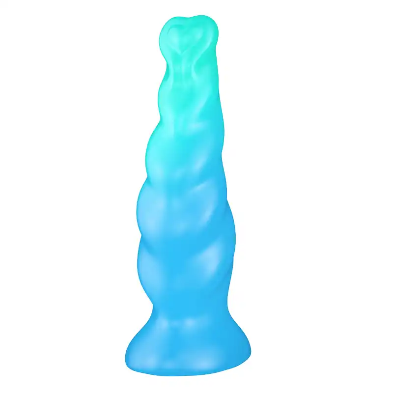 Blue alien silicone suction cup dildo
