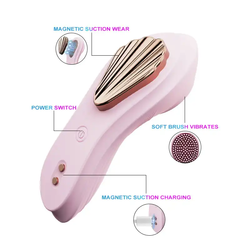 Pink powerful magnetic wearable clit vibrator with app control