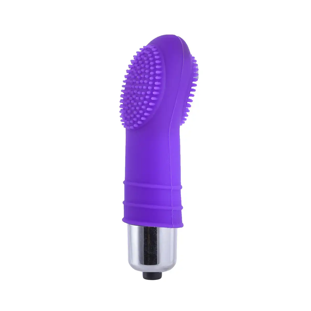 Purple silicone finger vibration massager