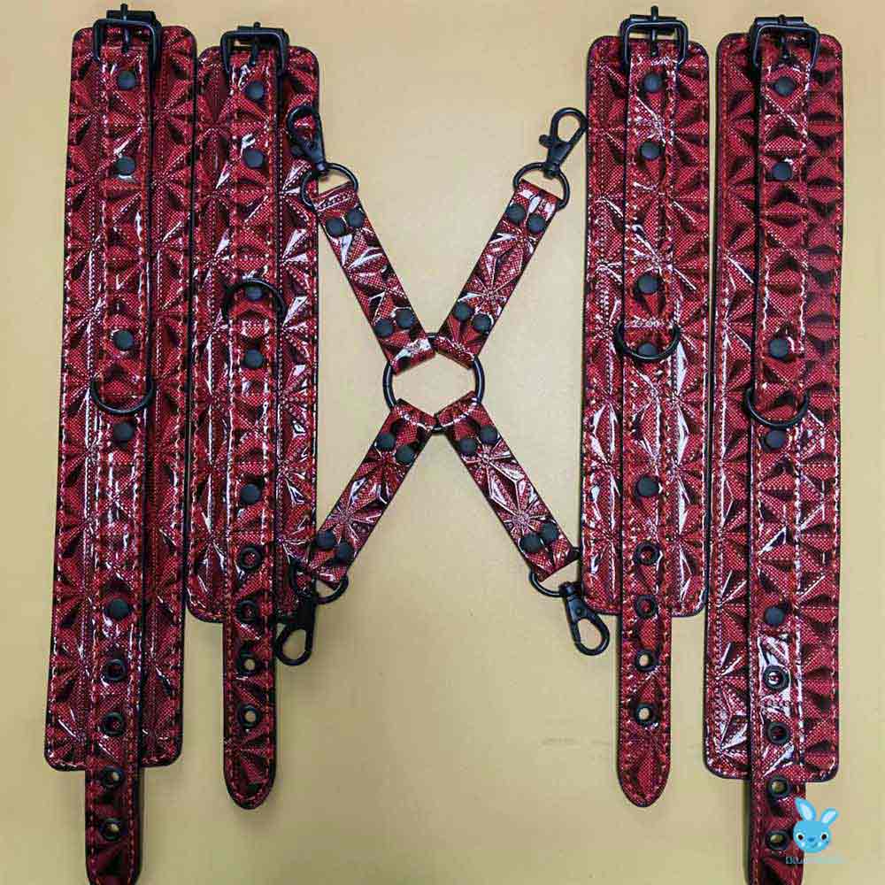 bondage cuffs with cross buckle