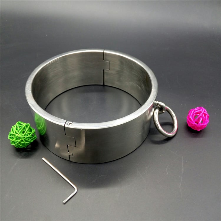 Heavy Stainless Steel Neck Collar With Ring