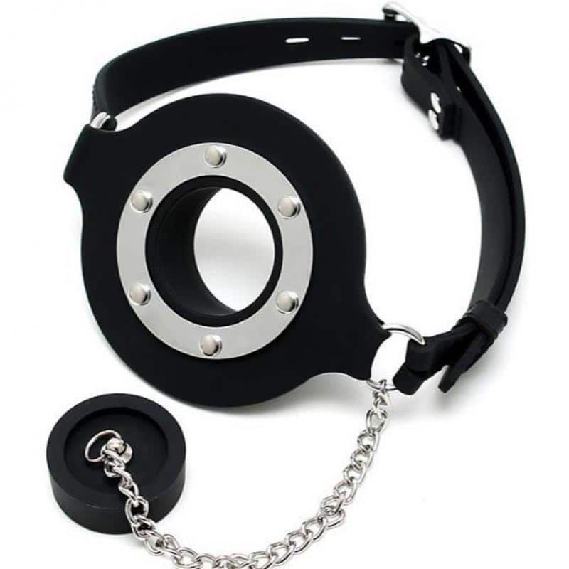 Black Open Mouth Ring Gag with Cover MY-737814203850K