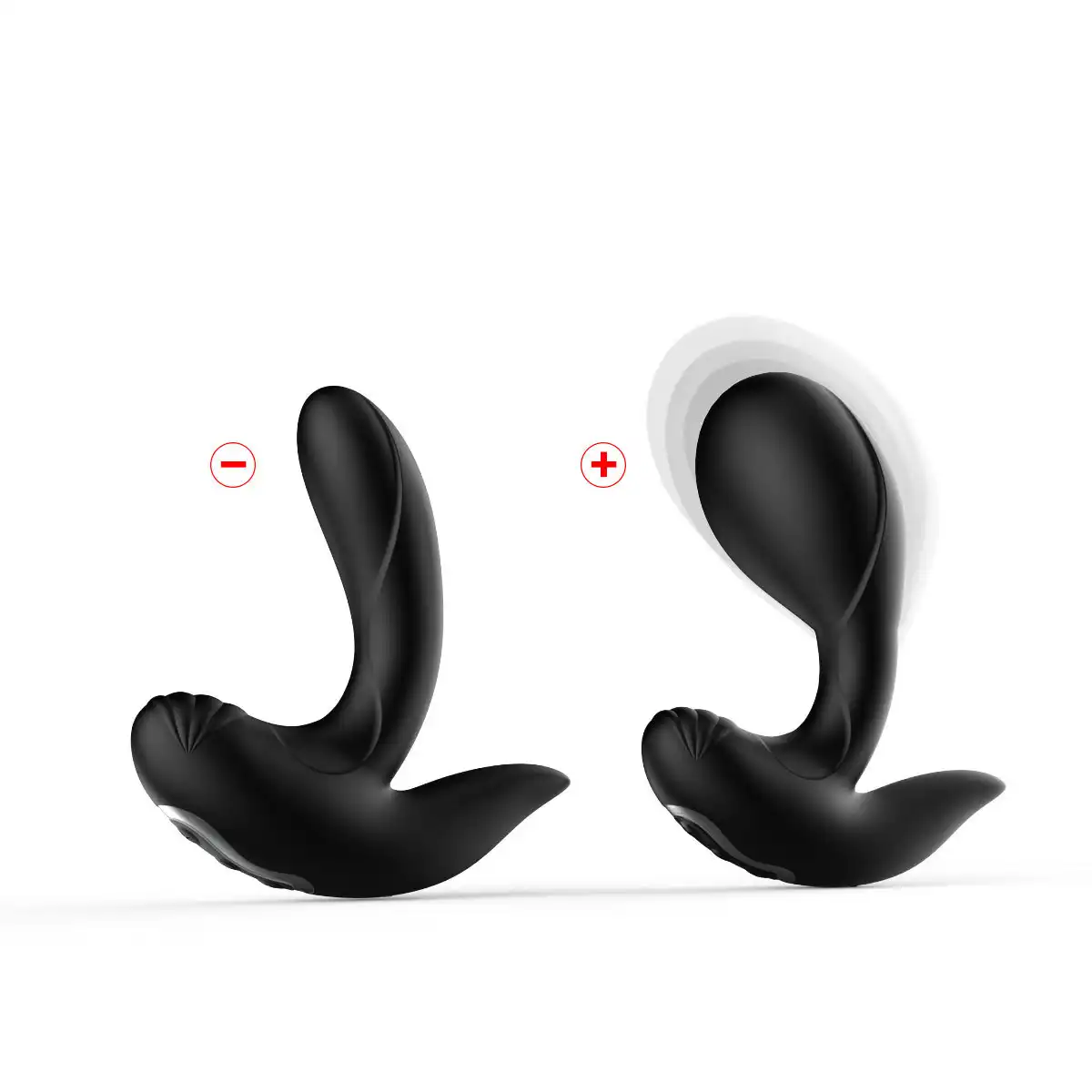 Black remote-controlled inflatable vibrating butt plug for gay
