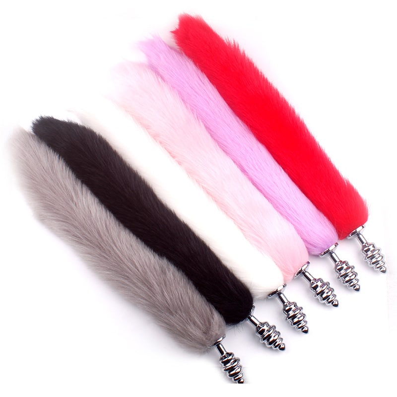 Spiral butt plug with long tail
