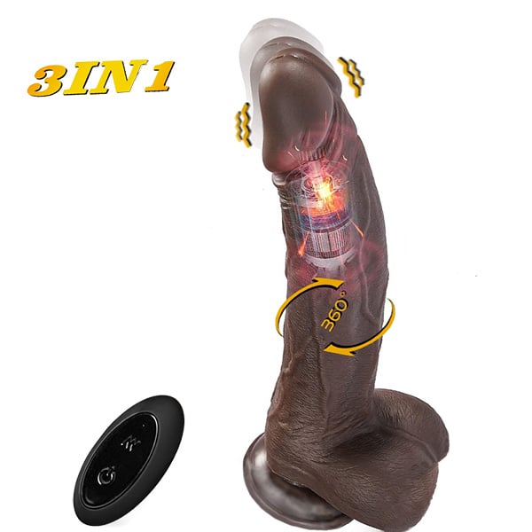 Remote control rotating and vibrating dildo