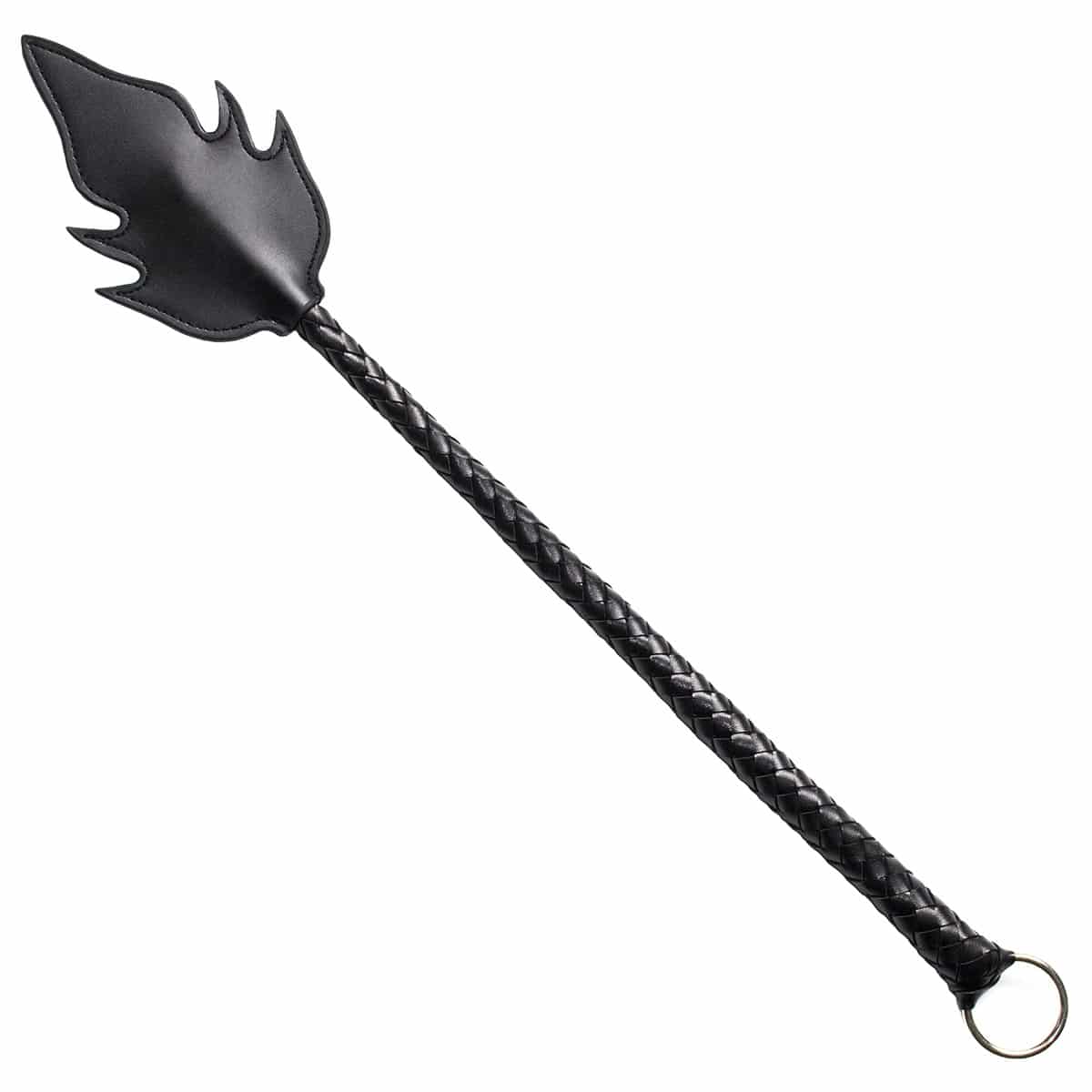Leaf black leather riding crops