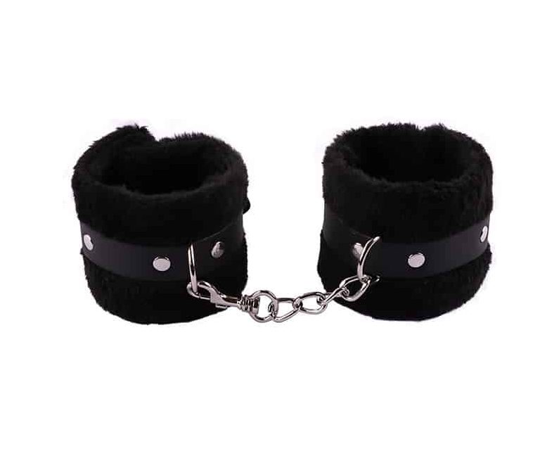 Black Fur Handcuffs