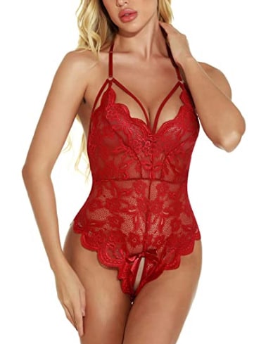 Lace Crotchless Sexy Teddy