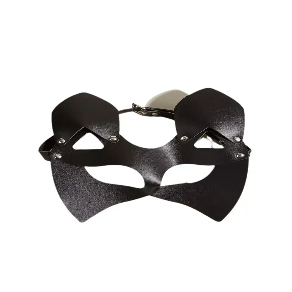 Black leather cat mask BDSM
