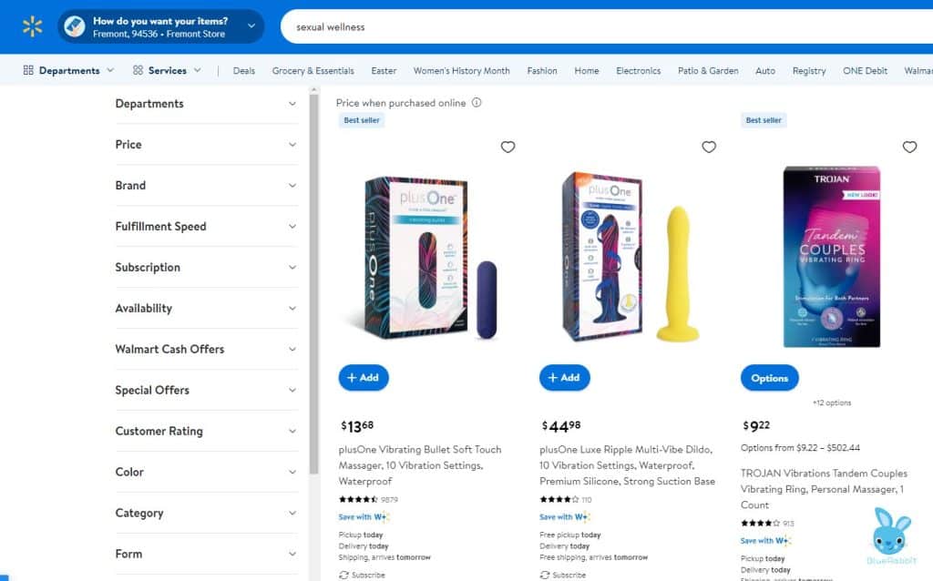 Sexual Wellness on Walmart