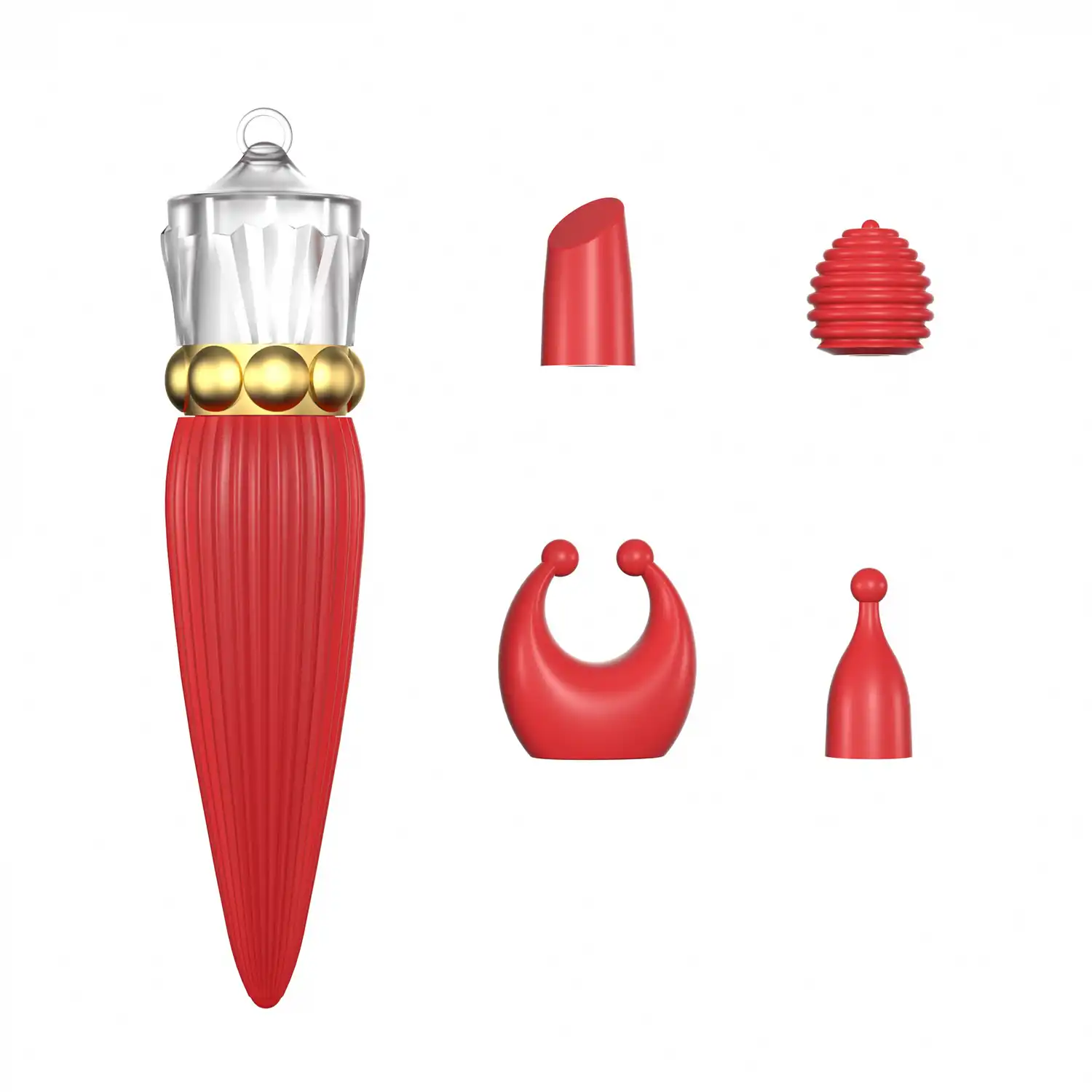 Red scepter-shaped lipstick vibrator