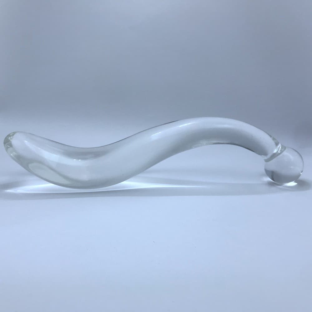 clear curved glass dildo