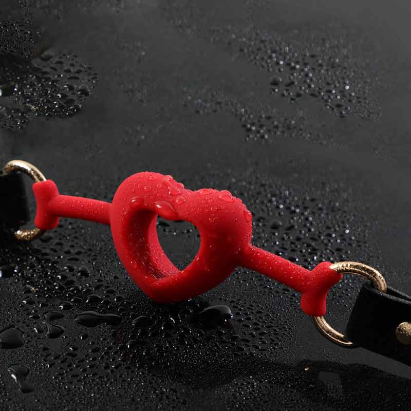 Silicone Heart-Shaped Open Mouth Ring Gag MX-AL1021263421