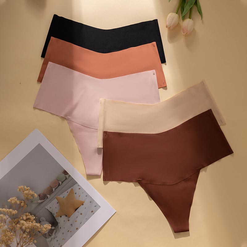 Solid high waist thong panties in various colors