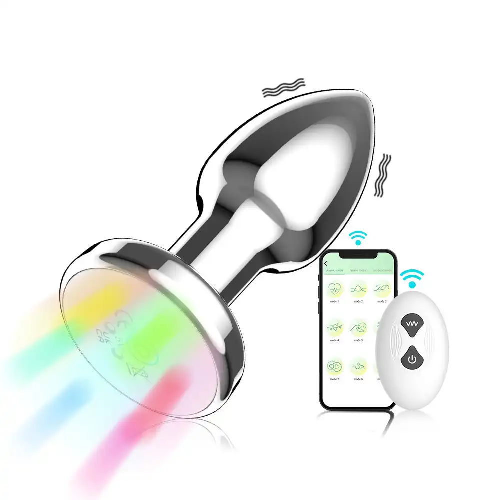 Metal remote-controlled light-up anal butt plug