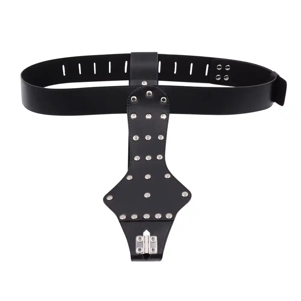 Black female chastity belt with lock