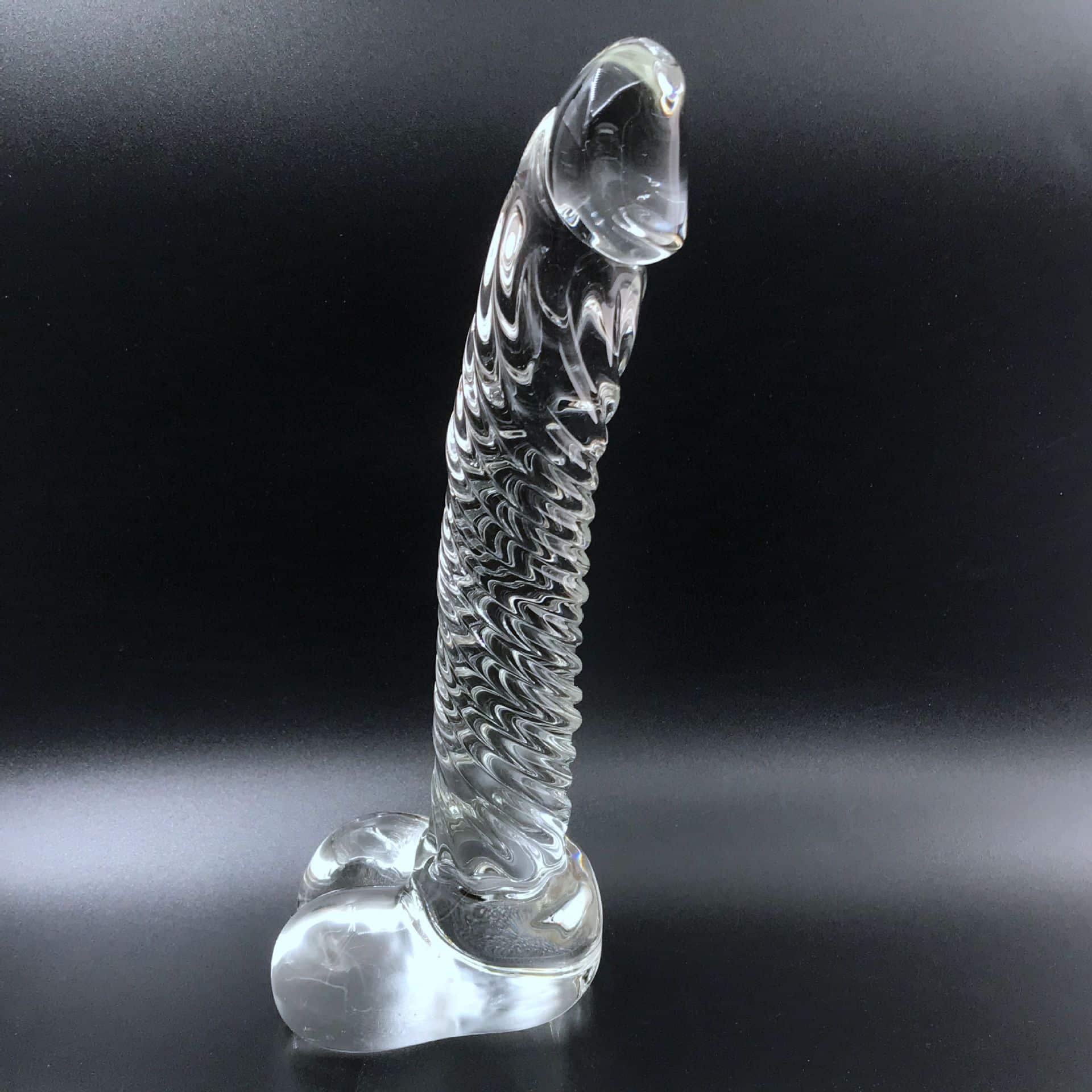 Spiral glass dildo