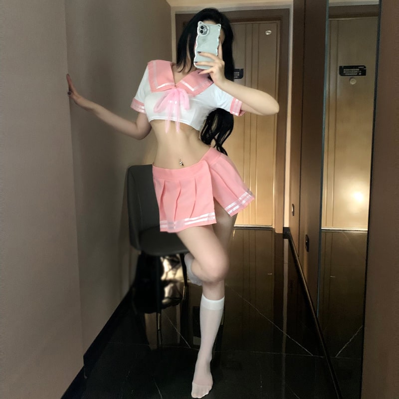 Sexy schoolgirl pink costume