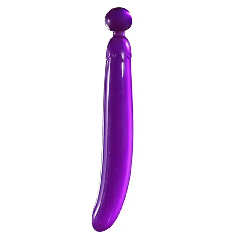 Purple eggplant-shaped long dildo
