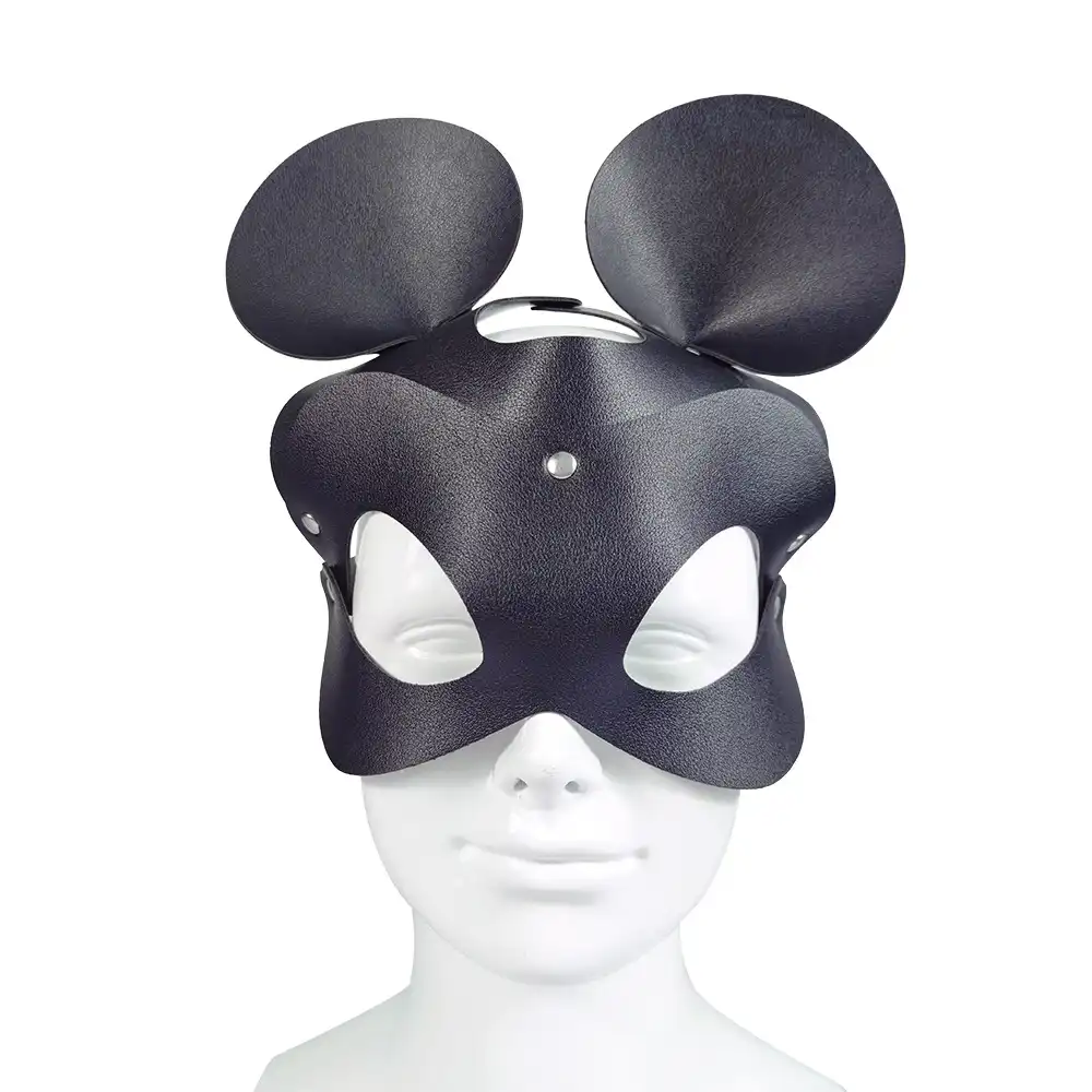 Black round ears BDSM mask