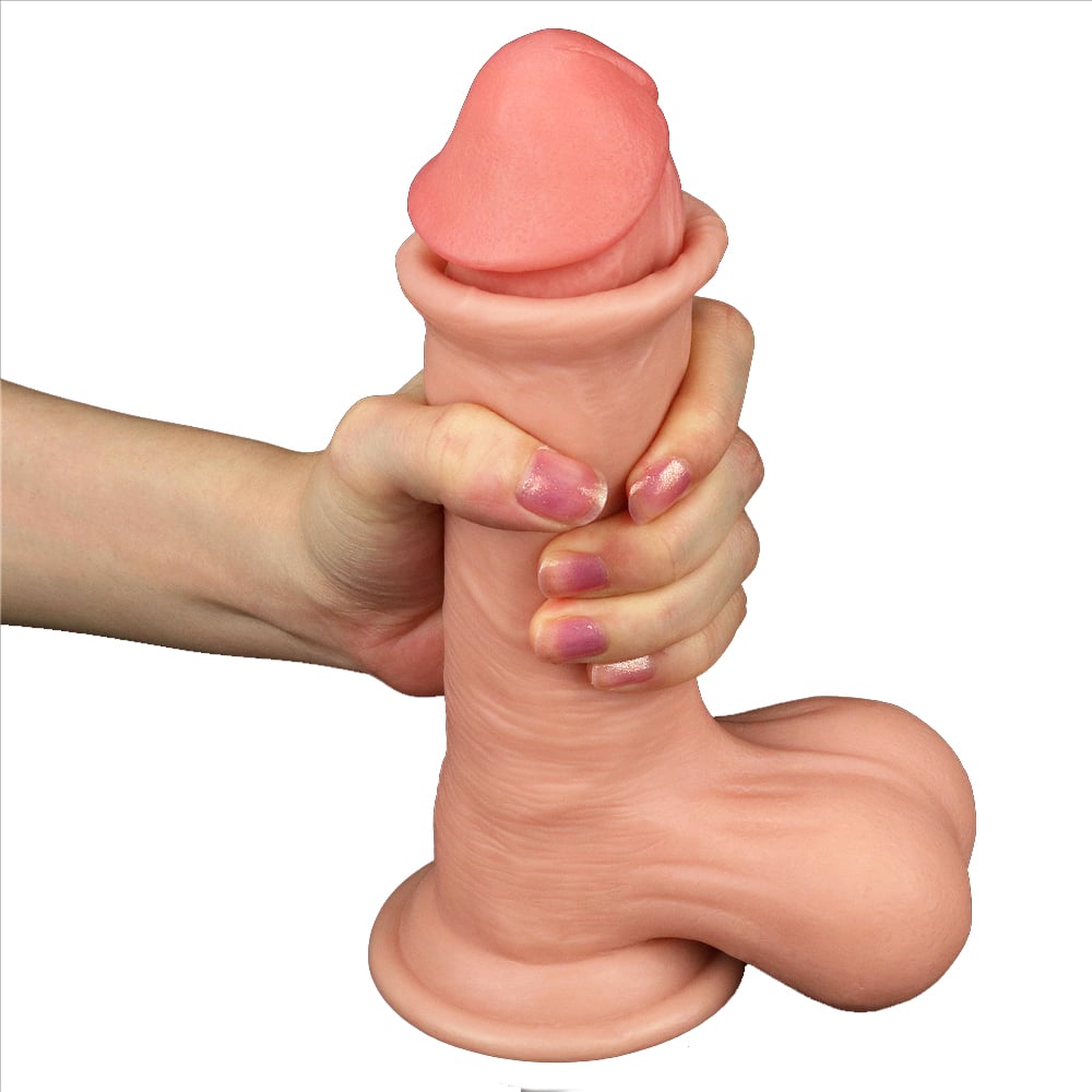 Big girth realistic sliding skin dildo