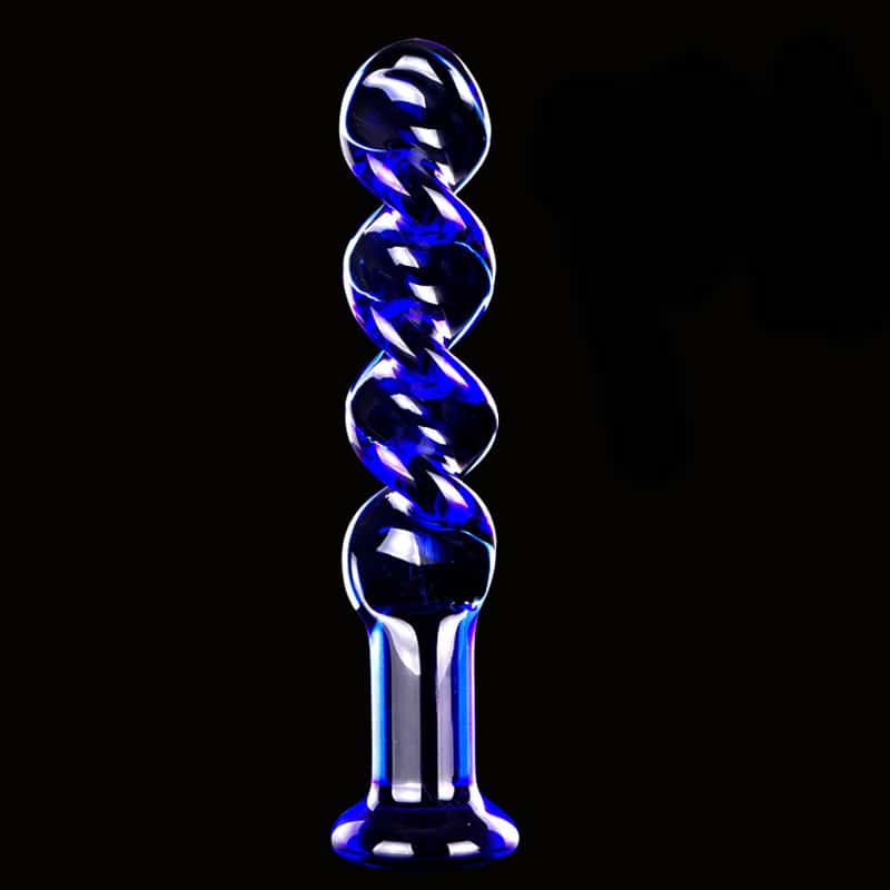 Spiral blue butt beads