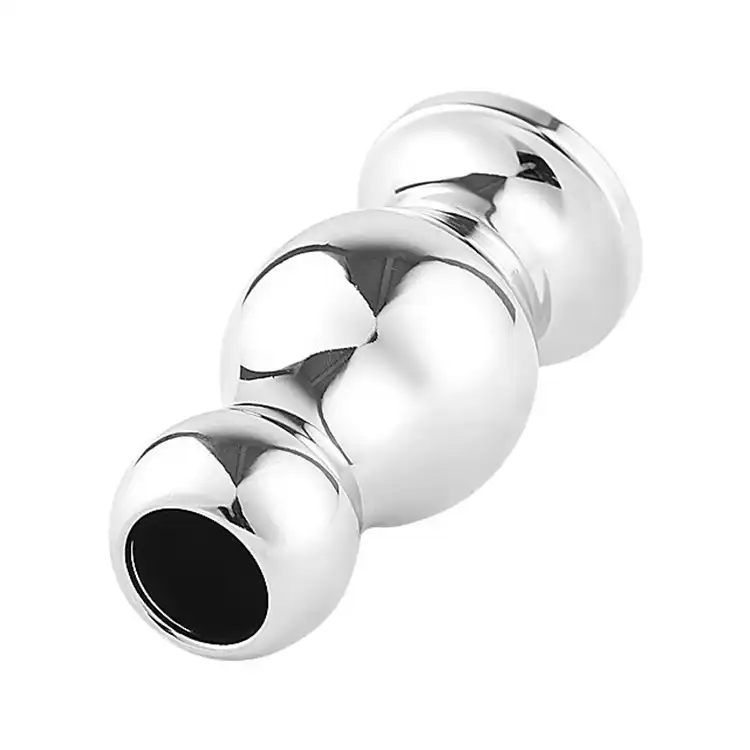 Bead-shaped hollow metal butt plug