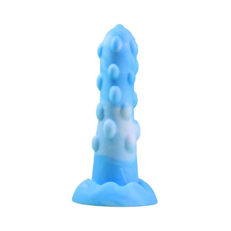 Blue liquid silicone small dildo with dotted surface for anal TQ-6977465900432B