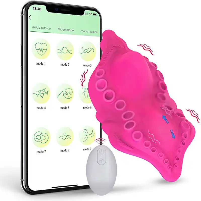 Red wearable clit vibrator with app control