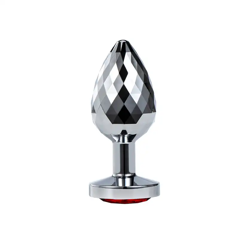 Diamond-patterned large metal butt plug