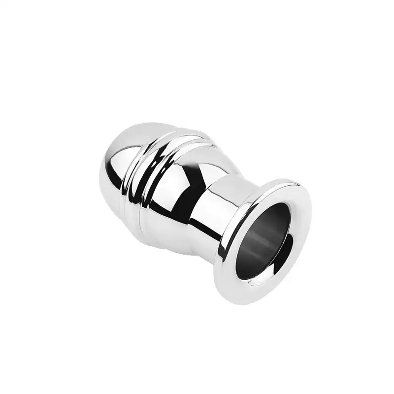 Threaded hollow metal butt plug for gay