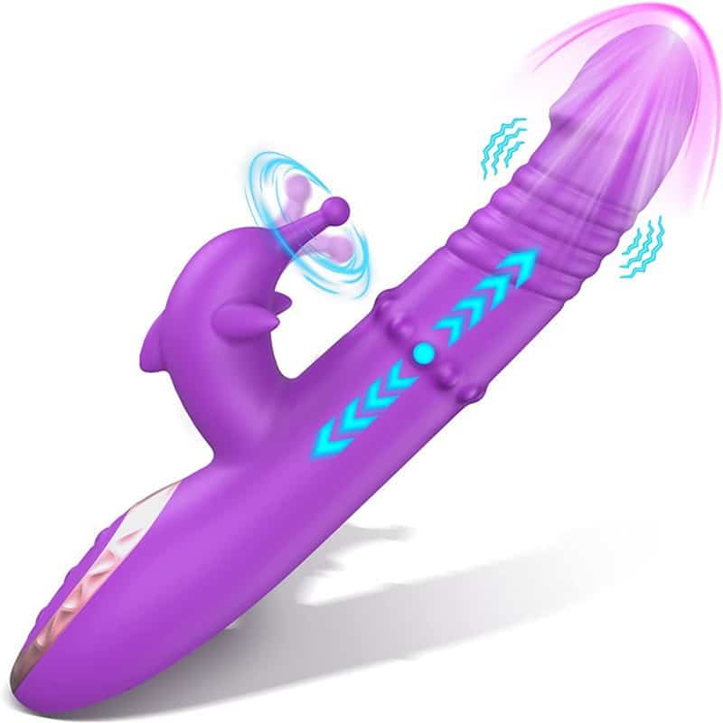 Rabbit Vibrator with Flexible Dolphin Nose Tickler
