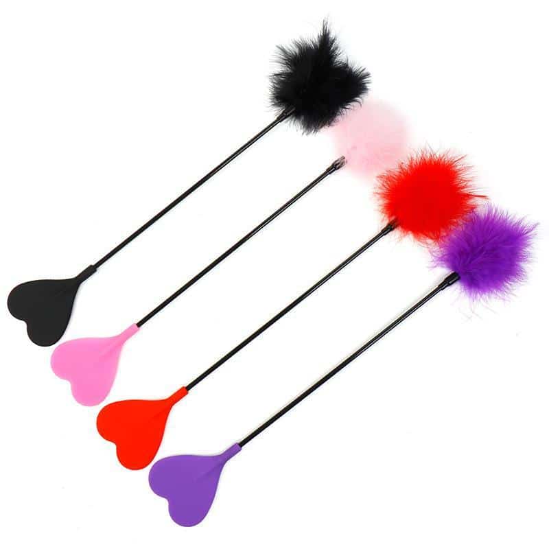 Colourful Feather Flogging Paddle Set