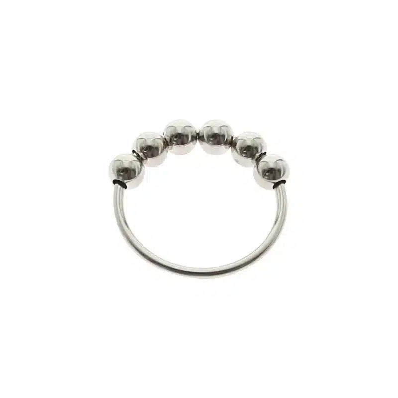 Stainless steel chastity ring with bead