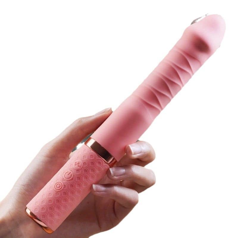 Pink thrust dildo vibrator for anal