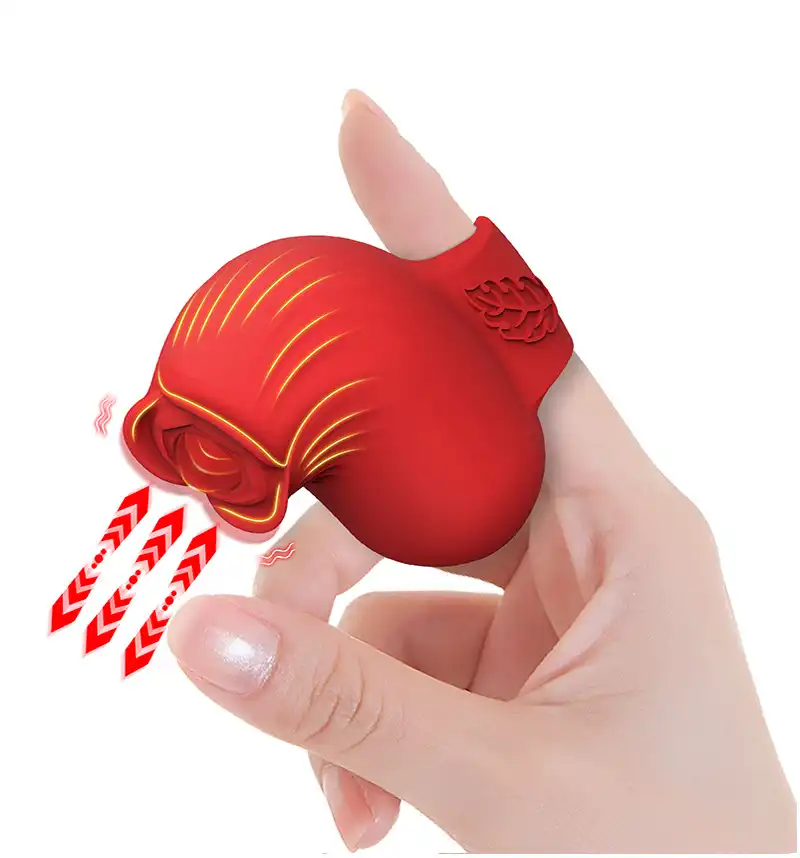 Red rose finger vibration massager