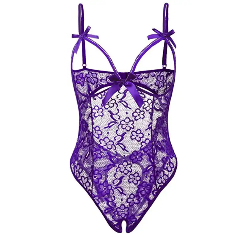 Purple shapewear fishnet bodystocking