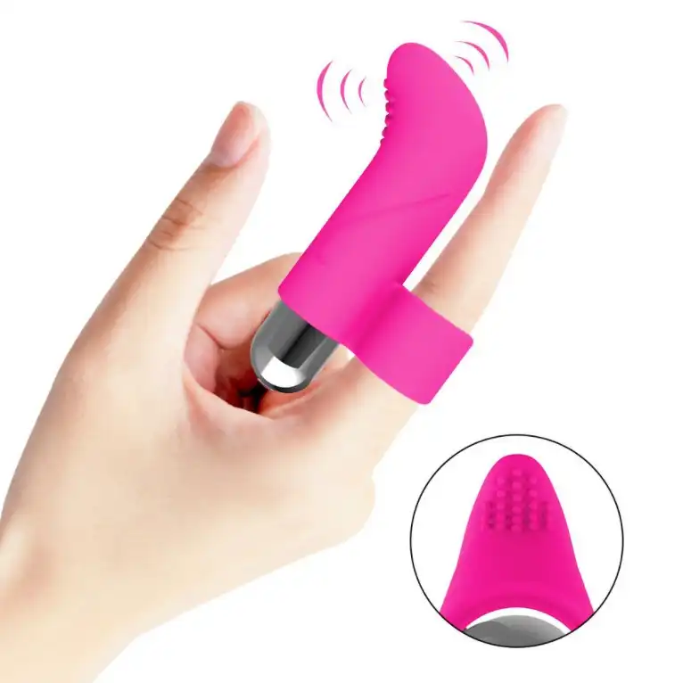 Red silicone finger vibrator