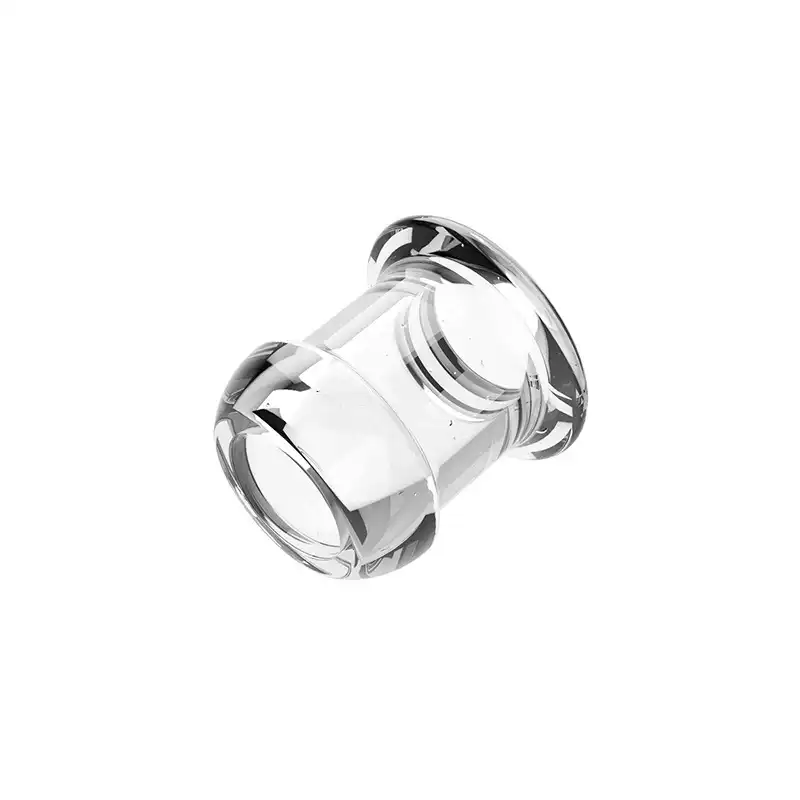 Transparent hollow tunnel butt plug with stopper
