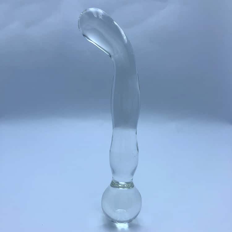 Clear G-spot glass dildo