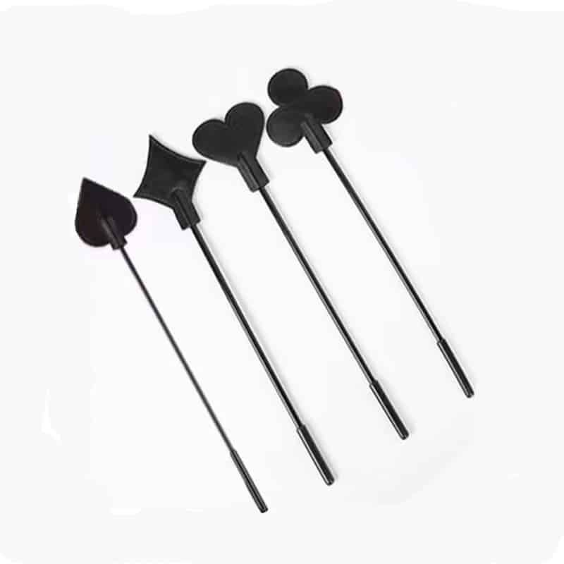 Card pattern leather riding crops