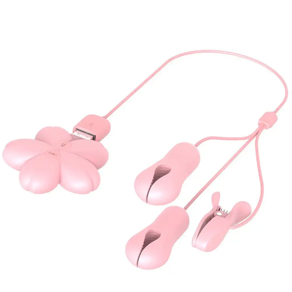 Vibrating nipple and clit clamp