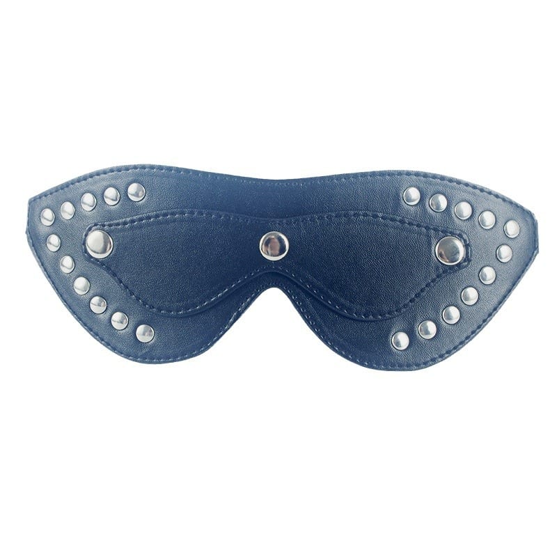 Black punk style leather eye mask