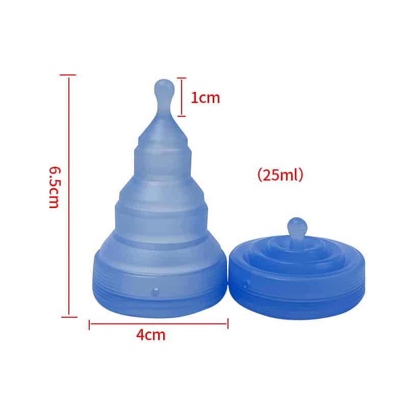 Retractable foldable silicone menstrual cup