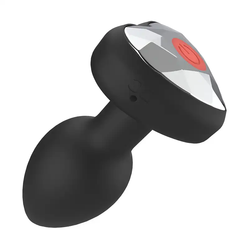 Black silicone heart butt plug